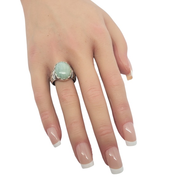 Carolyn Pollack Sterling Silver Green Quartz Ring Size 8 #20217 - Picture 5 of 6